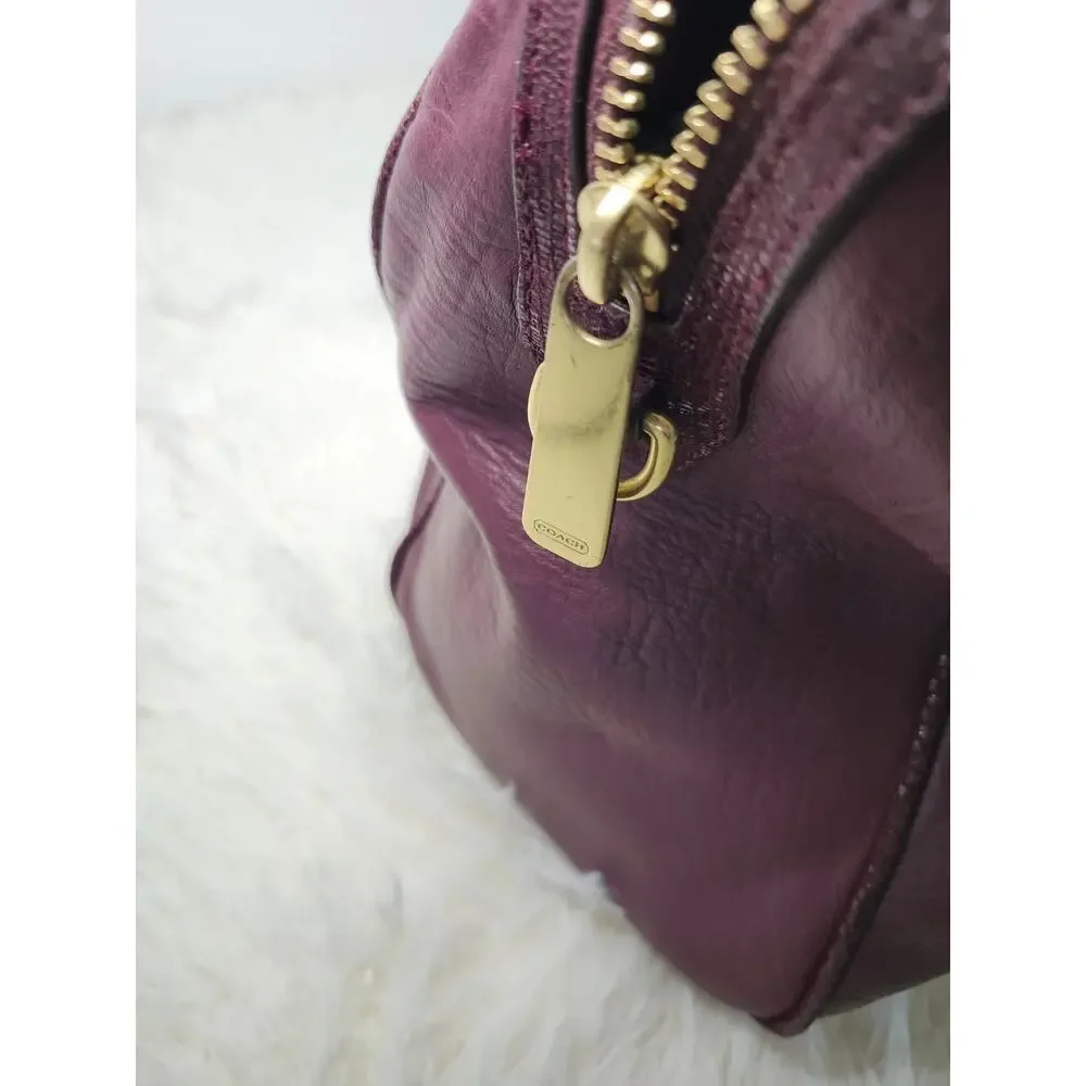 Coach Satchel Crossbody Burgundy Leather Classic F25296